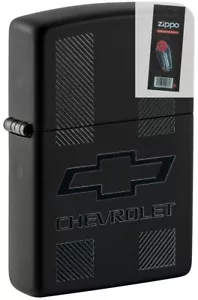 Zippo 49759 Chevrolet Logo Design Black Matte Windproof Lighter + FLINT PACK - Picture 1 of 1