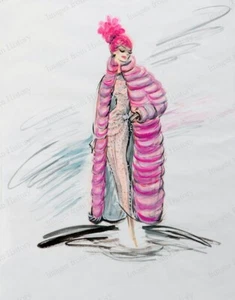 8x10 Print Shirley MacLaine Edith Head Costume Sketch What a Way to Go 1964 #MCL - Picture 1 of 1