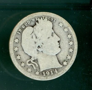 1914 25C Silver Barber Quarter G - Picture 1 of 2