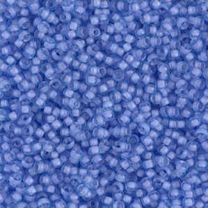 Miyuki 11 Round Seed Bead Semi-Frosted-Matte Pale Blue Lined Cornflower 22g Vial - Picture 1 of 1