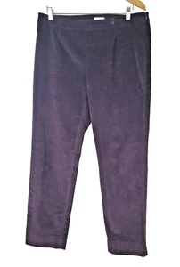 J Jill Womens 12 Corduroy Pants Straight Leg Stretch Eggplant Purple Flat Front - Picture 1 of 11