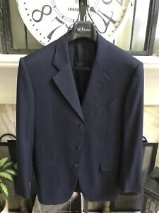 SARROCCO ROMA custom men's sport jacket coat navy blue sz EU 52 / US 40R slim 