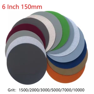 6" Inch 150mm Round Sandpaper 1500-10000 Grit Wet and Dry Flocking Sanding Discs - Picture 1 of 11