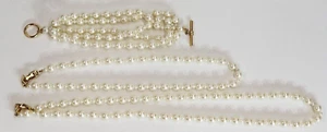 Juego de collares de perlas sintéticas de colección de 25" y 18" y pulseras blancas a juego 3 piezas - Imagen 1 de 8