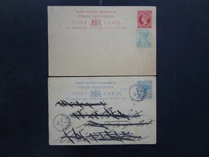 SINGAPORE 2 x straits settlements vintage post cards 1891 - Picture 1 of 3