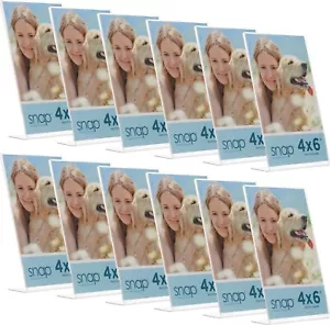Snap 4x6 Clear Acrylic Self Standing Frame, Set of 12 - Picture 1 of 6