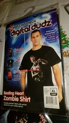 MORPH COSTUME COMPANY DIGITAL DUDZ T-SHIRT BEATING HEART ZOMBIE (BRAND NEW) XL - Image 1 of 3