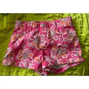 Girls Gymboree Glitter Floral Print Shorts - Size 7 - GUC - Picture 1 of 3