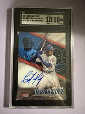 2021 Bowman’s best B21 Christian Hernandez Best Of ‘21 Autographed SGC 10-10