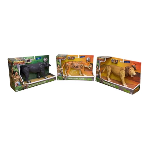 Jumanji Animals Toys, Lot Of 3 Jaguar, Lion, Tiger. NEW IN PACKAGE Cover