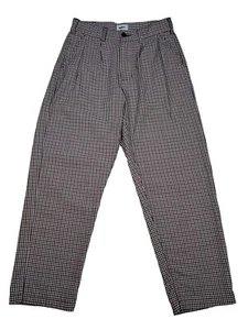 OBEY Fubar Pleated Plaid Pants Beetroot Young Men's Size 27 Brand New - Picture 1 of 8