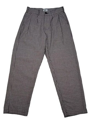 OBEY Fubar Pleated Plaid Pants Beetroot Young Men's Size 27 Brand New - Image 1 of 4