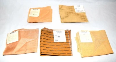 Nobilis Lot of 5 Striped Solid Cotton Viscose Upholstery Fabric Samples France - Image 1 of 4
