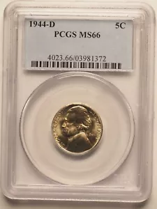1944 *D* Jefferson Nickel ** PCGS MS66** NICE COIN ** FREE SHIPPING**1372 - Picture 1 of 4