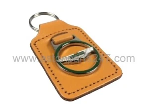 GENUINE ASTON MARTIN 'WING' LEATHER KEY FOB TAN - 692176. - Picture 1 of 3