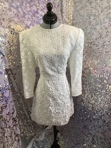 Andrew GN White Embroidered Floral Dress Sz IT 40 US 10 AUTHENTIC NWT - Picture 1 of 10