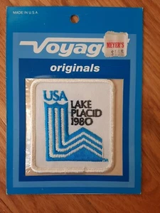1980 LAKE PLACID WINTER OLYMPICS LOGO PATCH BLUE AND WHITE NOS - Picture 1 of 5