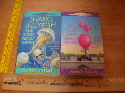 Lot of 2 PB's Pink Balloons Sharks, Jellyfish & Other Deadly Things Nancy Tesler Foto 1 de 4