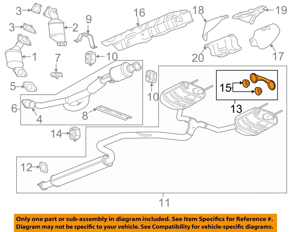 GM OEM 10-20 Impala Exhaust Components-Muffler Pipe Hanger 23380570 - Image 1 of 2