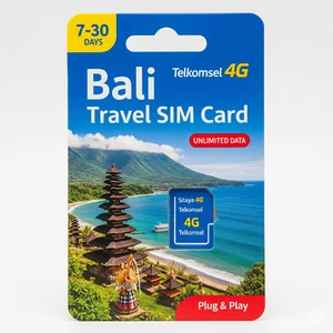 Tarjeta SIM de viaje Bali Indonesia - 7 a 30 días - 10 GB 4G/5G datos - Telkomsel - Imagen 1 de 8