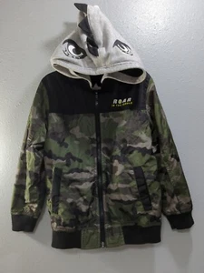 Garanimals Boys Size 6 Green Camo Dinosaur Hoodie Full Zip Jacket K11 - Picture 1 of 8