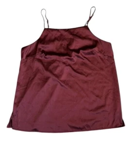 Camisola sin mangas Stars Above para mujer mediana satinada borgoña dormir encaje espalda - Imagen 1 de 7