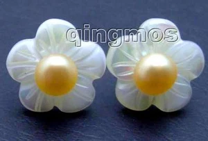 Pendientes de florete perla rosa de 4,5 mm y perno plateado-207 - Imagen 1 de 3