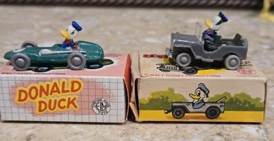 2 COCHE DE JUGUETE Y CAJA MARX DISNEY "DONALD DUCK DRIVER" AÑOS 50  Foto 1 de 4