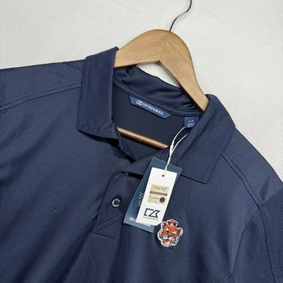 Camisa Polo Auburn Tigers Para Hombre Pequeña Azul Retro Logo College Vault Tech Golf NUEVA Foto 1 de 4