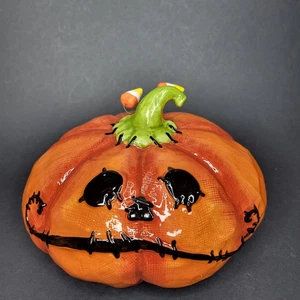 Blue Sky Clayworks Halloween Cerámica Calabaza Caramelo Maíz-Puntos-NUEVO SIN CAJA - Imagen 1 de 4