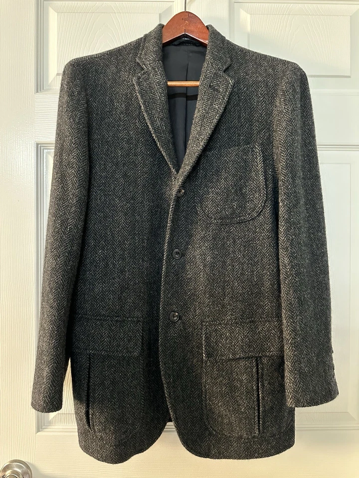 Polo by Ralph Lauren Charcoal Glen Plaid Tweed Sport Coat Blazer 38S - Image 1 of 4