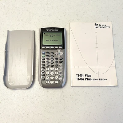 Texas Instruments T1-84 Plus Silver Edition Calculator with Cover & Manual - Image 1 of 4