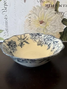 222 Fifth Adelaide Blue and White Round Vegetable Bowl 10953536 - Picture 1 of 5