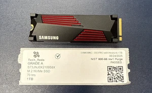 Samsung 990 PRO 1000GB M.2 2280 SSD - MZ-V9P1T0 1TB Heatsink 70 hours - Afbeelding 1 van 2