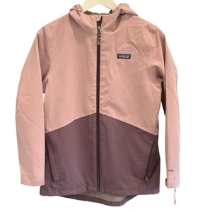 Patagonia Two-Tone Pink Purple Windbreaker Hoodie Jacket Girls Size XL - Picture 1 of 8