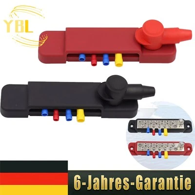 12-Punkt-Sammelschiene Stromverteilerblock 180 A 12 V DC Paar Schwarz Rot - Bild 1 von 4