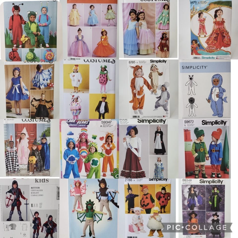 Simplicity UNCUT! U-PICK! Sewing Patterns Children Kids Costumes Toddler - Image 1 of 1