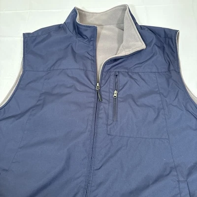 Izod Performance Reversible Full Zip Vest Men’s 2XL Classic NAVY Gray - Image 1 of 4
