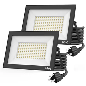 2-Pack 100W LED Flood Lights Outdoor – 18000 LM Super Bright Security Lightin... - Foto 1 di 6