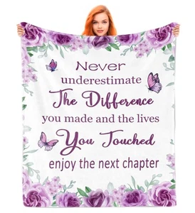 Retirement Farewell Gifts 60"x50" Blanket Coworker Leaving Inspirational - Picture 1 of 7