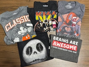 Men’s Size Small Short Sleeve T-Shirts Graphic Prints Lot Of 5 NWT - Picture 1 of 24