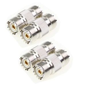 4 Pcs UHF SO-239 Female to Female Coupler RF Adapter Connector for PL-259 Plug - Picture 1 of 4