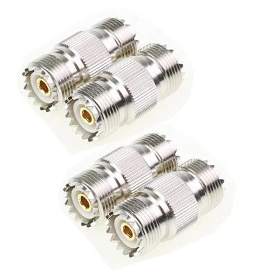 4 Pcs UHF SO-239 Female to Female Coupler RF Adapter Connector for PL-259 Plug - Image 1 of 4