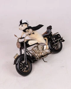 Taxidermy Mouse on Motorcycle with Leathers and Helmet - Picture 1 of 5