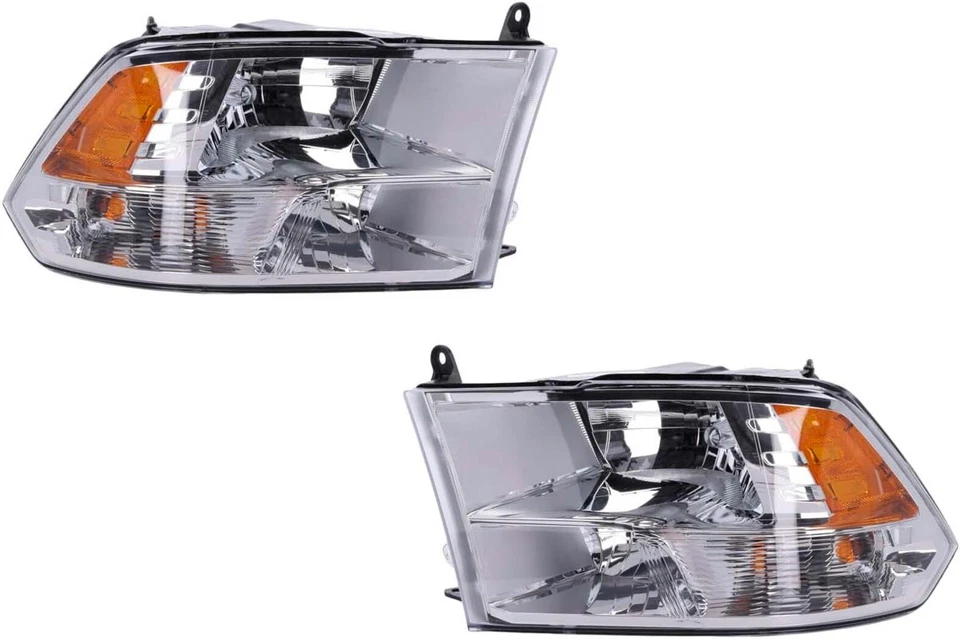 Headlights For Dodge Ram 1500 2500 3500 Pair 2013-2018 Except ProMaster Chrome - Image 1 of 4