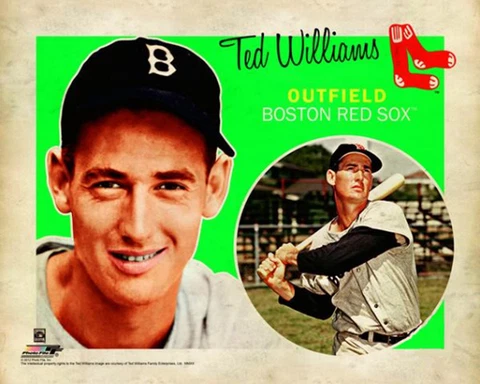 TED WILLIAMS Vintage-1950s-Style Boston Red Sox Premium Poster Print Cover