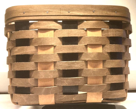 Longaberger Khaki Check Small Hanging Basket w/Protector-Brand New!!! Cover