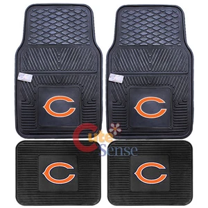Chicago Bears  Floor Mat 4pc Rubber Utility Fanmats NFL Auto Accessories  - Picture 1 of 1
