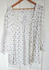 EVANS - WOMENS WHITE/CHARCOAL SIZE 20 LONG LENGTH SQUARE NECK TOP WITH LACE BNWT