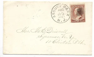 USA 1887 Cover ASBURY PARK to SYRACUSE nice!! - Picture 1 of 1